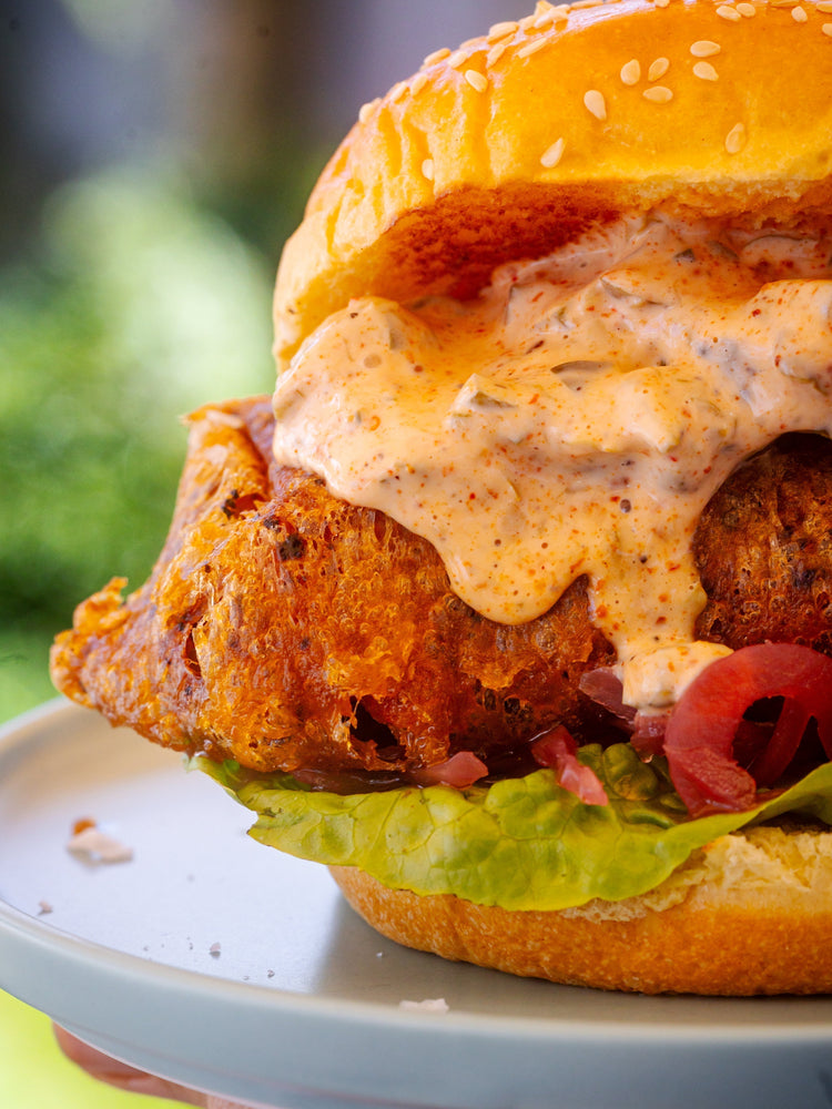 Fish Burger with El Jefe Tartare Sauce