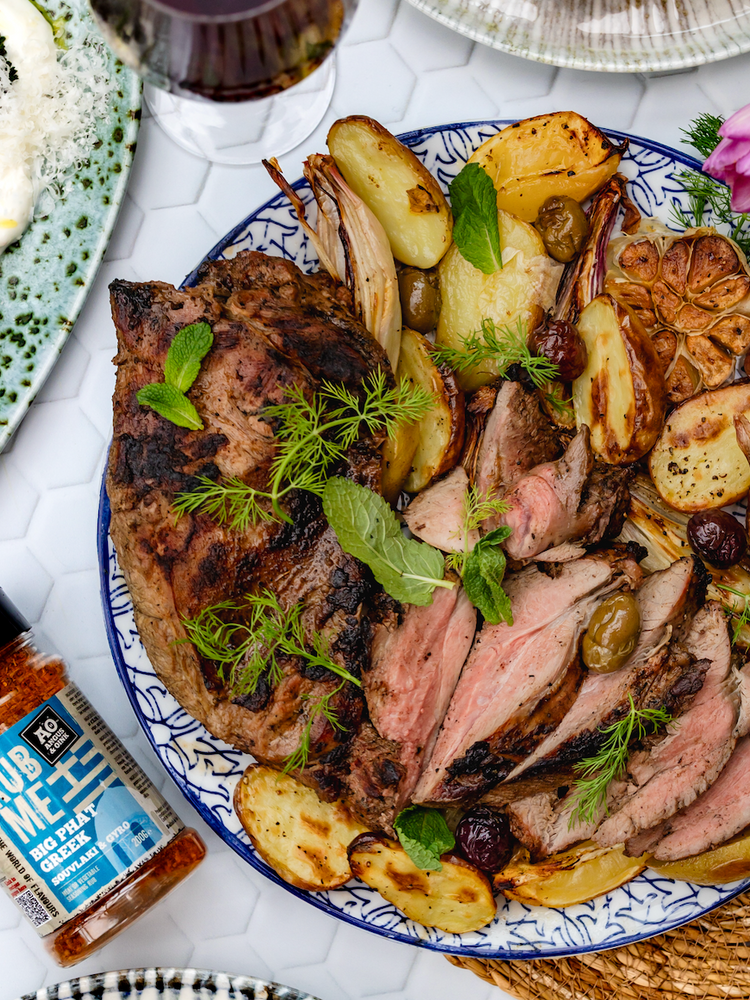 Greek Lamb with Lemon Pepper Potatoes