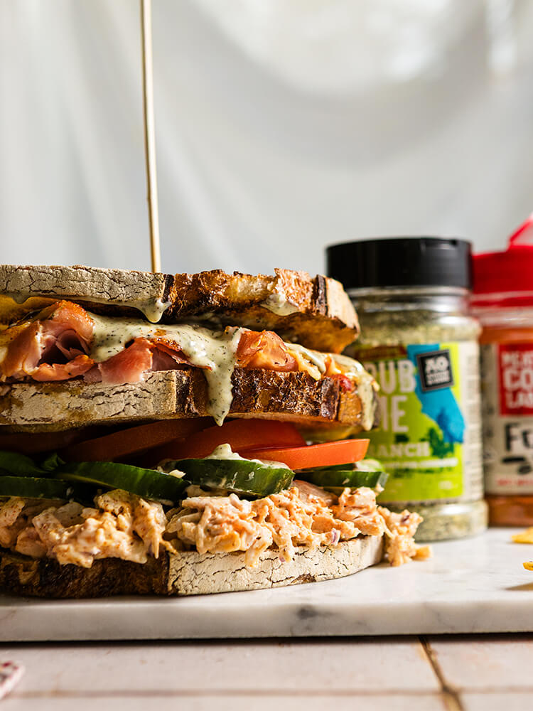 Elevated Club Sandwich With Ranch dressing