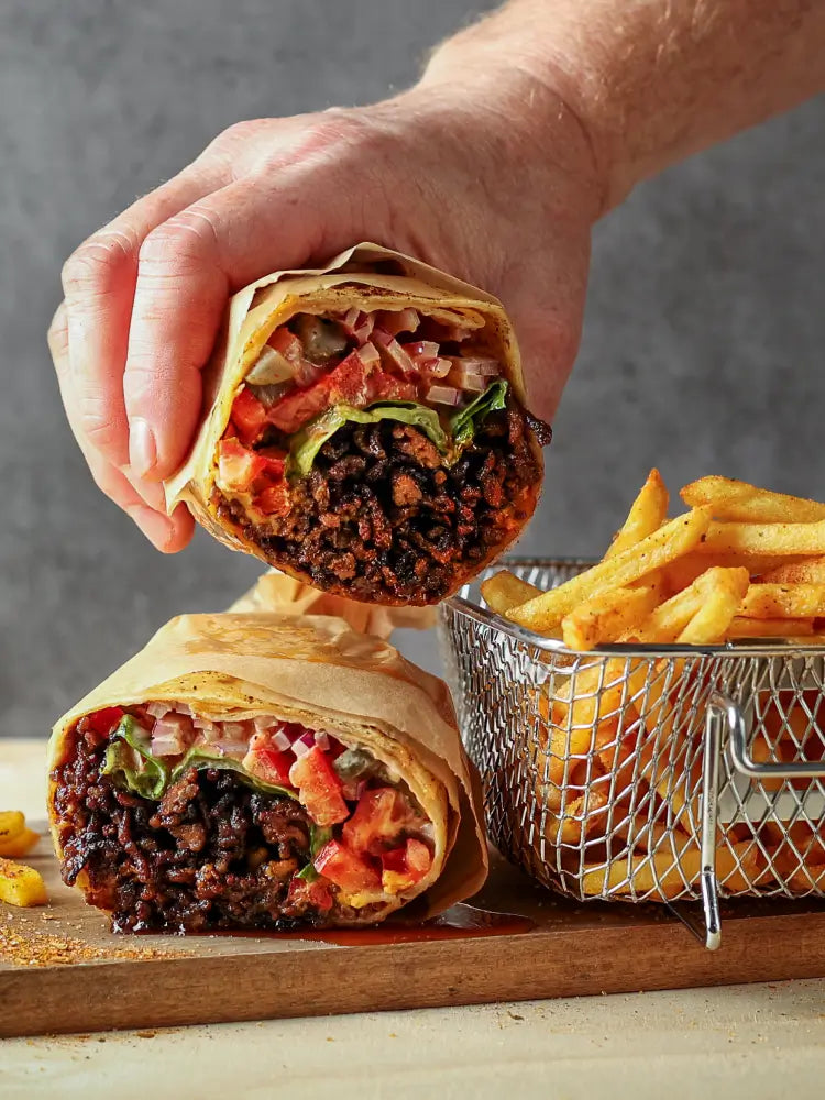 Filthy Cheeseburger Burrito