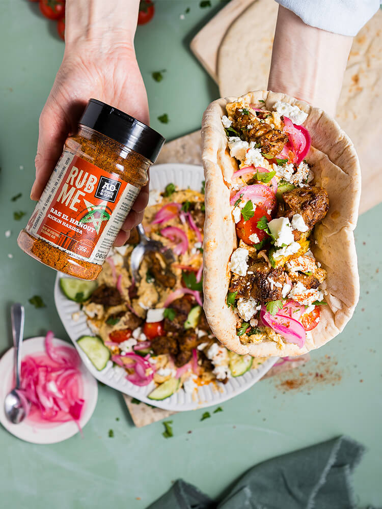 Harissa Lamb & Hummus Flatbreads