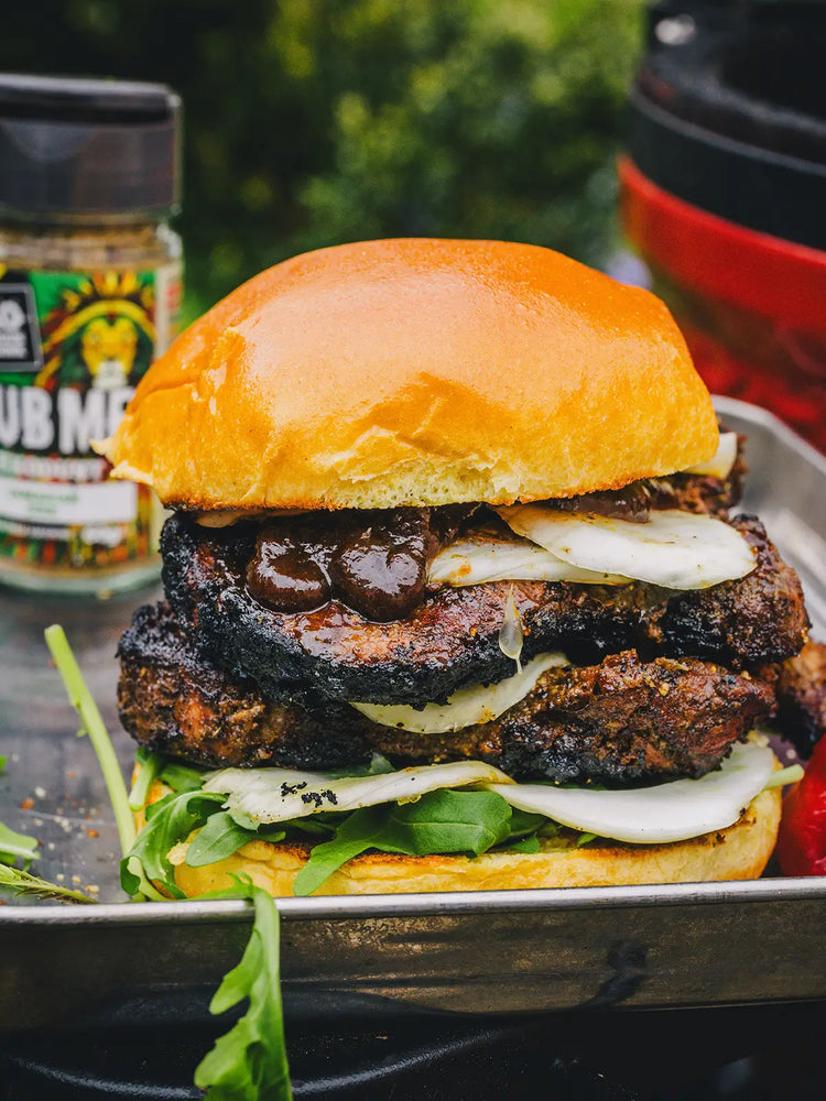 Jerk Pork Steak Burger