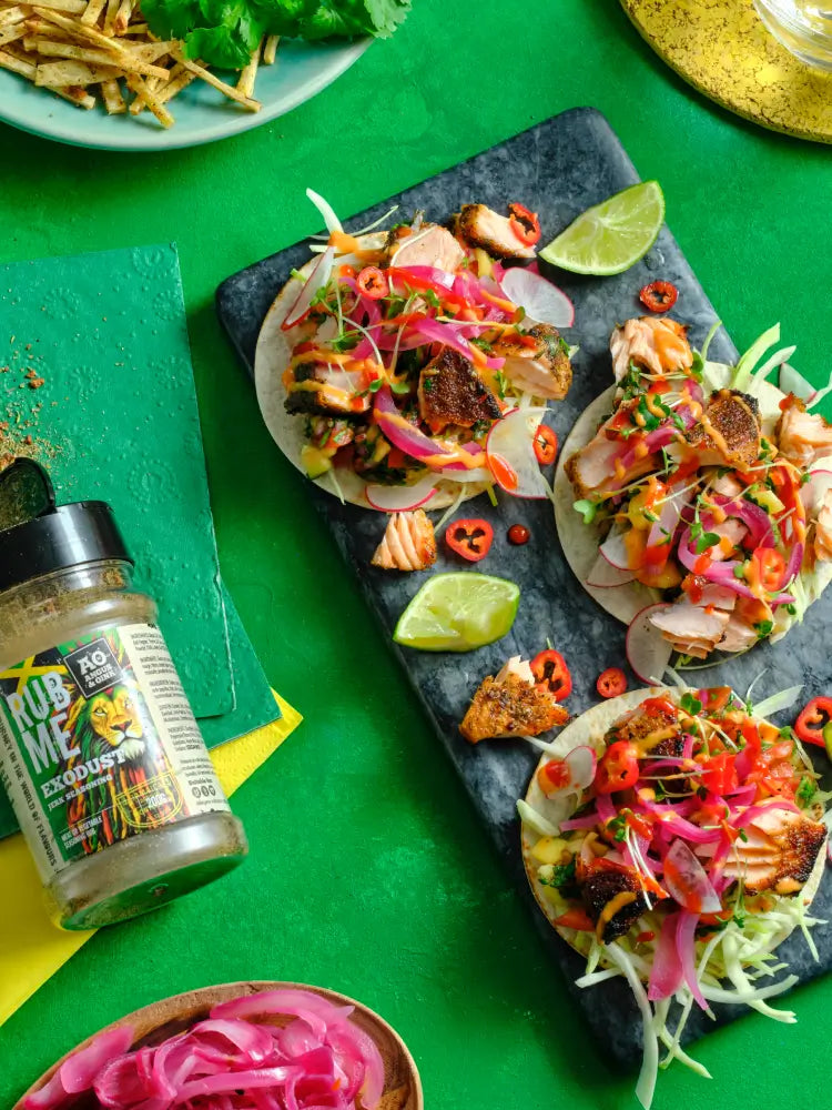 Jerk Salmon Tacos