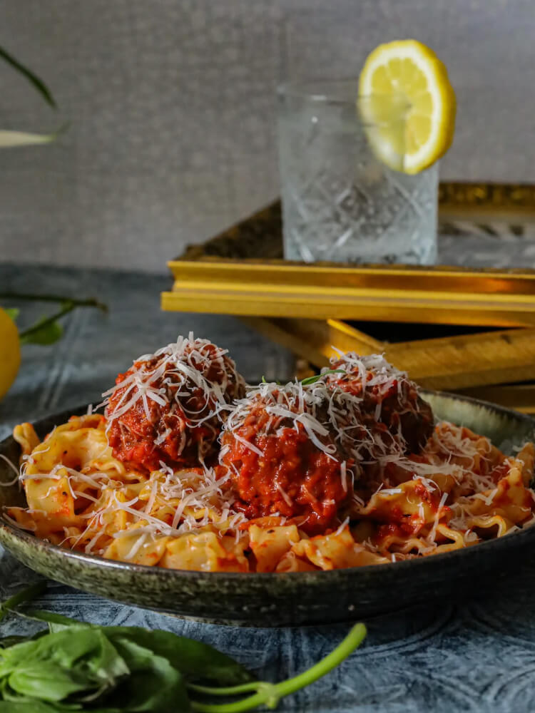 Lamb Meatballs in a Red Pepper Tomato Sauce