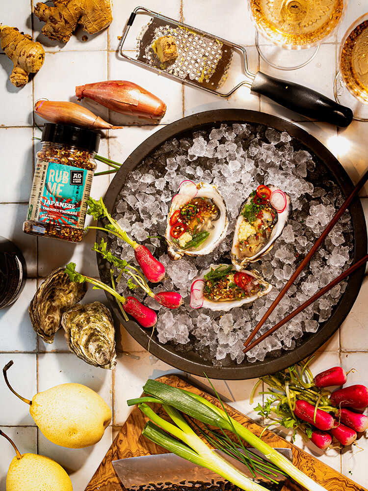 Togarashi Oysters Vinaigrette