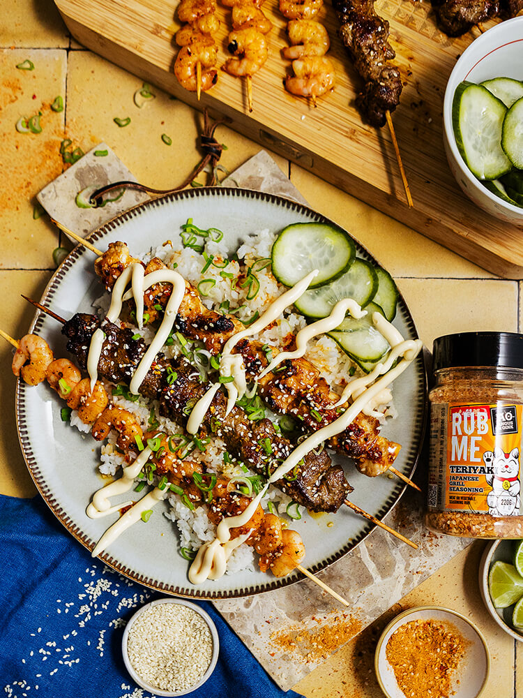 Teriyaki Skewers with Rice