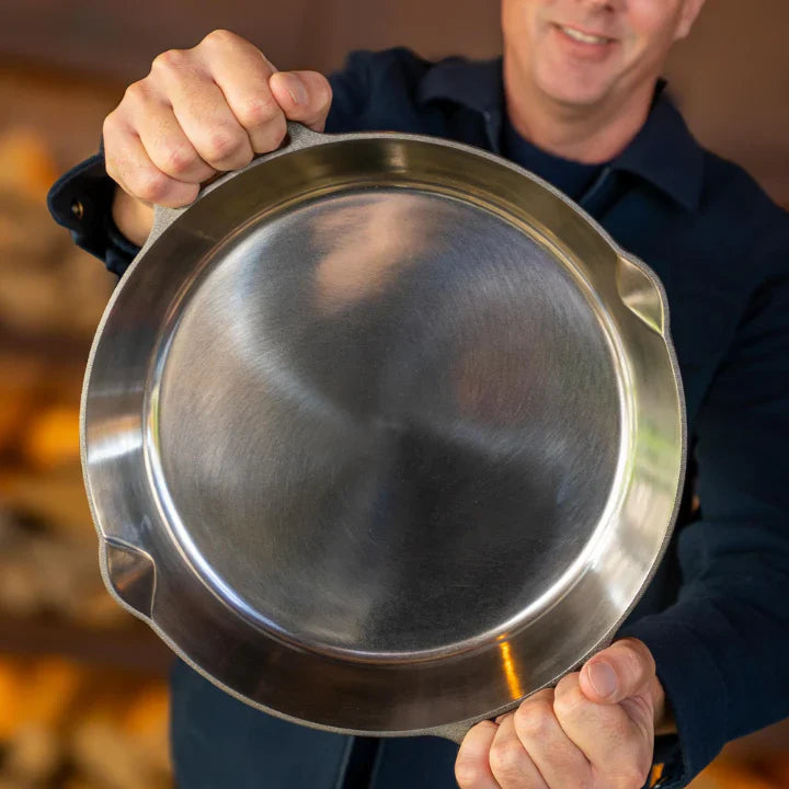 PitmasterX 12'' Mirror Polished Skillet with 2 Handles