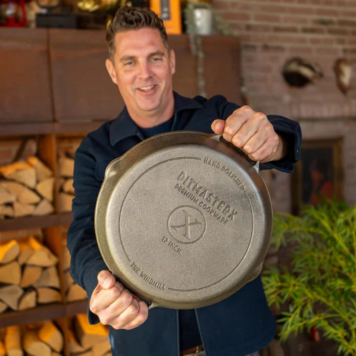 PitmasterX 12'' Mirror Polished Skillet with 2 Handles