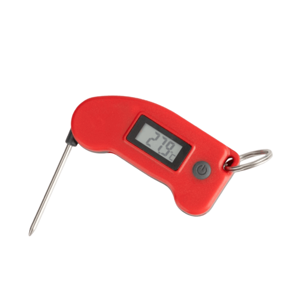 Red Thermometer Keyring opened up