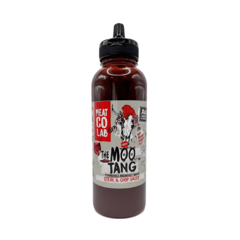 A Bottle of Moo Tang Steak & Chop sauce, formidable breakfast sauce.