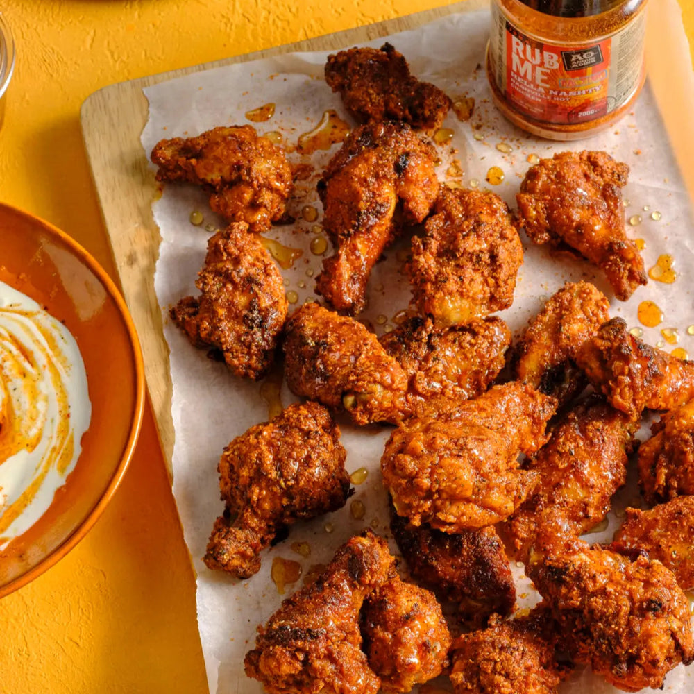 nashville seasoned fried chicken wings with dip